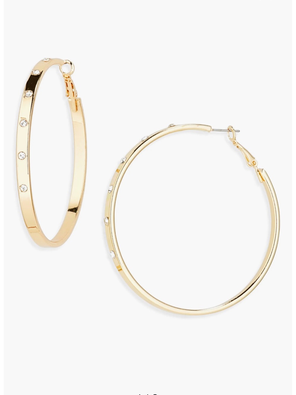 Panacea Cache Gold Hoop Earrings with Crystal Accents